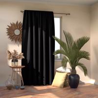 AmeliaHome Záves Blackout Oxford Pleat čierna, 140 x 245 cm