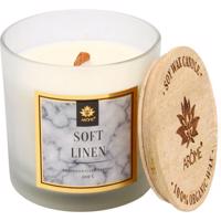 Arome Sviečka s dreveným knôtom Soft linen, 400 g