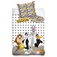 Carbotex Detské bavlnené obliečky Kamaráti z Looney Tunes, 140 x 200 cm, 70 x 90 cm