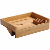 Kesper 77630 Závesný stolík na posteľ bambus, 33,7 x 24 x 9,5 cm