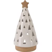 Porcelánový svietnik na čajovú sviečku Christmas tree biela, 10 x 20 cm