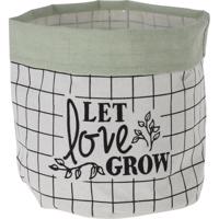 Textilný obal na kvetináč Let Love Grow, 20 x 18 cm, sv. zelená